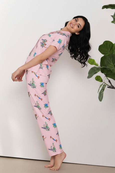 Zivame Toy Story Buttersoft Knit Poly Pyjama Set - Crystal Rose — image 6